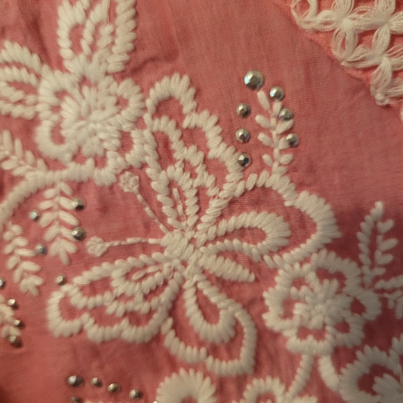 NWT Alfred Dunner Paradise Island pink embroidered top- L. U89 - Picture 7 of 9